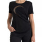 Black Viscose Round Neck CLASS T-shirt