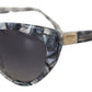 DG4194 Gray Acetate Logo Plaque Cat Eye Lens Sunglasses