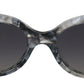 DG4194 Gray Acetate Logo Plaque Cat Eye Lens Sunglasses