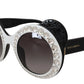 DG4325BM White Black Acetate Crystal Shades Sunglasses