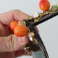 DG4283B Acetate Crystals Orange Appliques Sunglasses