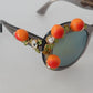 DG4283B Acetate Crystals Orange Appliques Sunglasses