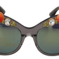 DG4283B Acetate Crystals Orange Appliques Sunglasses