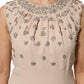 Nude Ecru Beaded Crystal Embellished Dress
