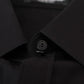 Black Cotton Collared Long Sleeves Shirt