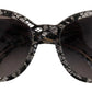 DG4190 Black Lace Acetate Crystal Round Sunglasses