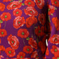Purple Silk Floral Print Midi Sheath Dress