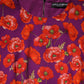 Purple Silk Floral Print Midi Sheath Dress
