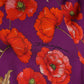 Purple Silk Floral Print Midi Sheath Dress