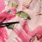 Pink Floral Lily Print Midi Sleeveless Dress