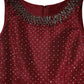 Burgundy Silk Beaded Evening Gown Dress