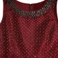 Burgundy Silk Beaded Evening Gown Dress
