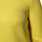 Yellow Viscose Acetate Mini Long Sleeve Dress