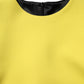 Yellow Viscose Acetate Mini Long Sleeve Dress