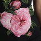 Black Floral Viscose Round Neck Tank Top