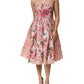 Pink Cotton Floral Pleated Sleeveless Dress