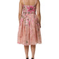 Pink Cotton Floral Pleated Sleeveless Dress