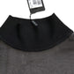 Black Mesh Turtleneck Sheer Blouse Top