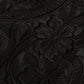 Black Silk Lace Trim Long Sleeves Blouse Top