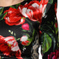 Black Floral Fiori Pittorici Mini Bodycon Dress