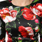 Black Floral Fiori Pittorici Bodycon Dress