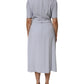 Light Blue Viscose Blend Floral Applique Dress