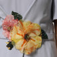 Light Blue Viscose Blend Floral Applique Dress