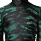Black Green Metallic Jacquard Mini Long Dress