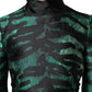 Black Green Metallic Jacquard Mini Long Dress