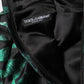 Black Green Metallic Jacquard Mini Long Dress