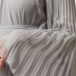 Grey Pleated Maxi Long Sleeve Silk Blend Gown Dress