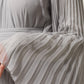 Grey Pleated Maxi Long Sleeve Silk Blend Gown Dress
