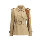 Short cotton gabardine Trench Coat