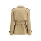 Short cotton gabardine Trench Coat
