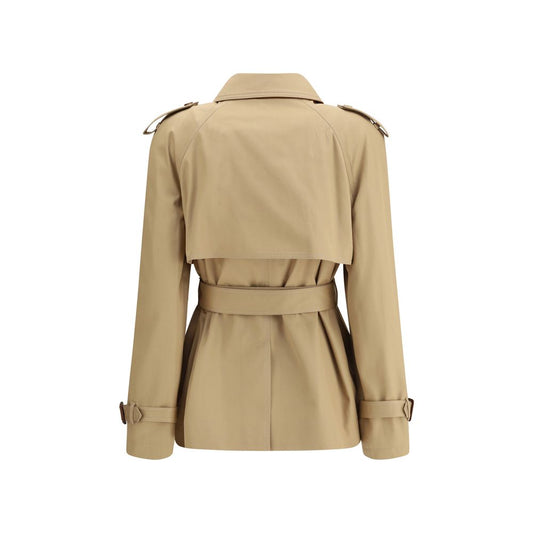 Short cotton gabardine Trench Coat