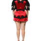 Red Black Silk Lace Mini Short Sleeve Dress