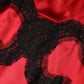Red Black Silk Lace Mini Short Sleeve Dress