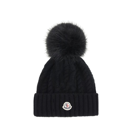 Cashmere blend Hat with pom-pon