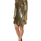 Gold Sequin Long Sleeve Mini Dress