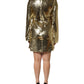 Gold Sequin Long Sleeve Mini Dress