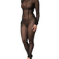 Black Sheer Mesh Long Sleeve Jumpsuit Bodysuit Dress