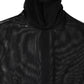 Black Sheer Mesh Long Sleeve Jumpsuit Bodysuit Dress