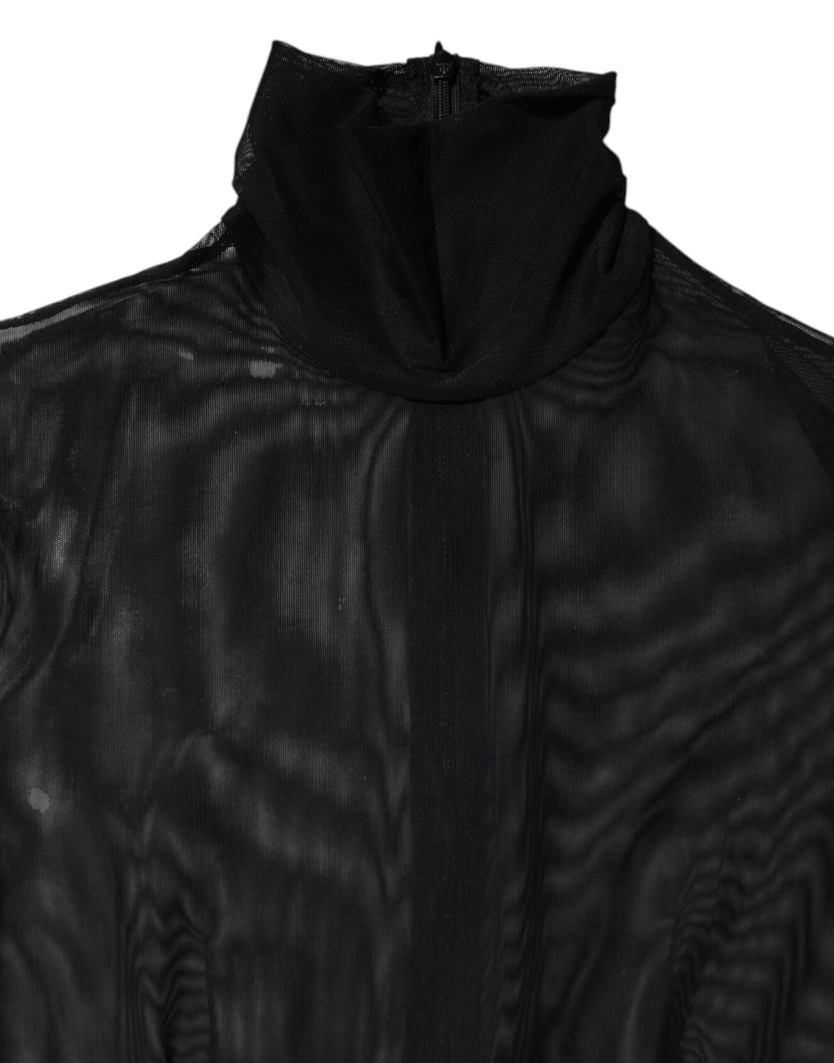 Black Sheer Mesh Long Sleeve Jumpsuit Bodysuit Dress