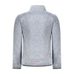 Blue Polyester Men Sweater With Pockets and Zipper Detail