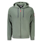 Green Polyester Men's Hooded Sweater