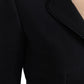 Black Wool Single Breasted Cropped Jacket