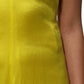 Yellow Silk Satin Slip Maxi Spaghetti Strap Maxi Dress