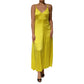 Yellow Silk Satin Slip Maxi Spaghetti Strap Maxi Dress