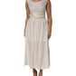 Ivory White Sleeveless Maxi Cupro Viscose Dress
