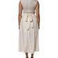 Ivory White Sleeveless Maxi Cupro Viscose Dress